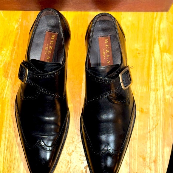 MEZLAN Men’s shoes (US Size 8M) Gorgeous looking black single monkstrap - Picture 1 of 15
